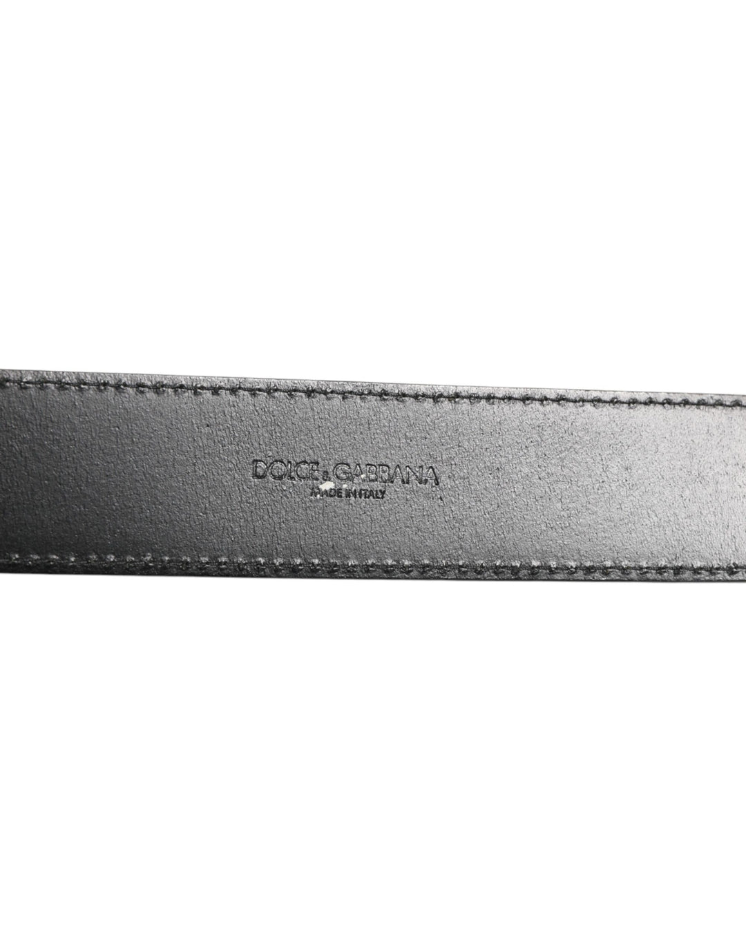 Dolce & Gabbana Black Leather Classic Metal Logo Buckle Belt
