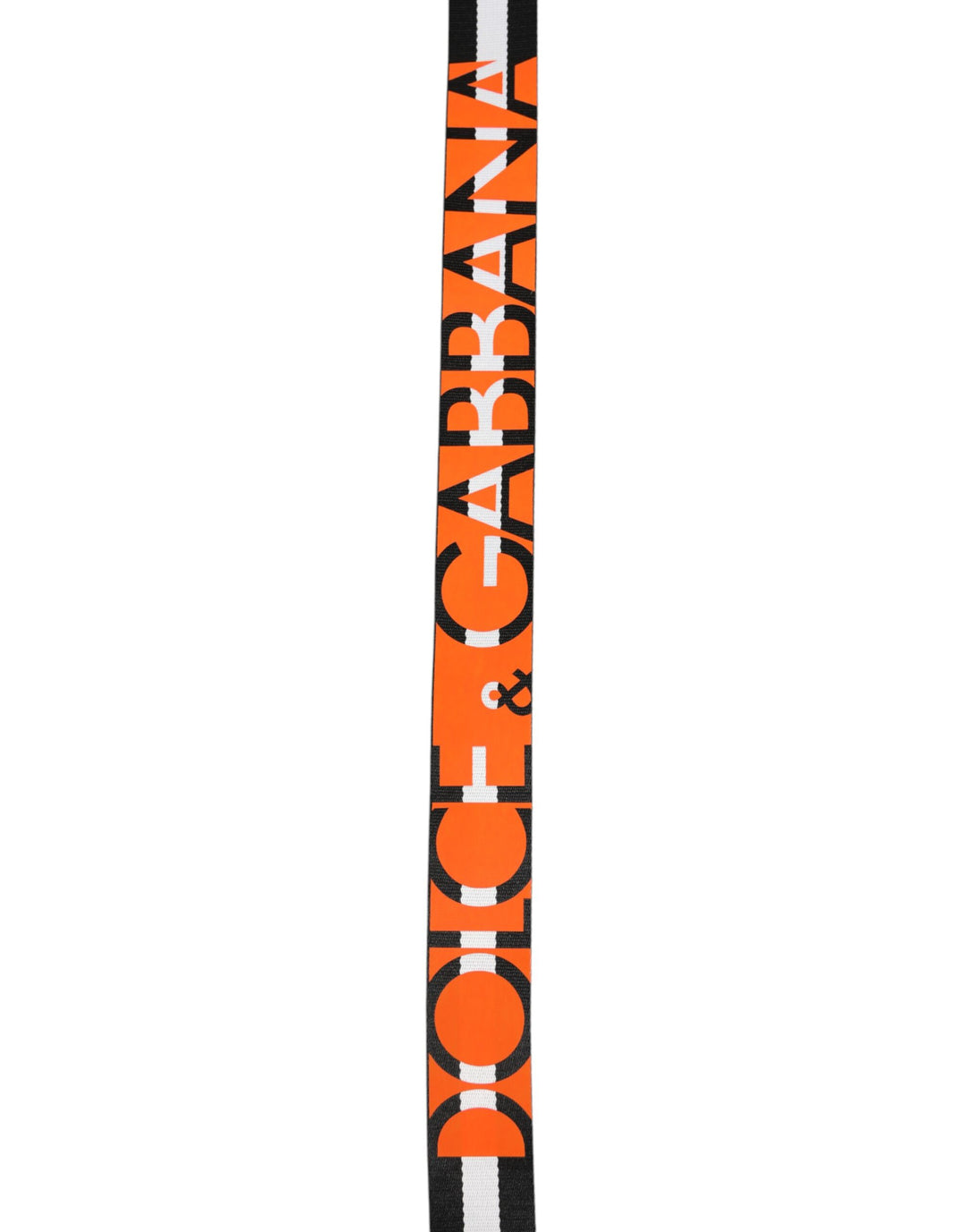 Dolce & Gabbana Black White Striped Logo Metal Buckle Belt