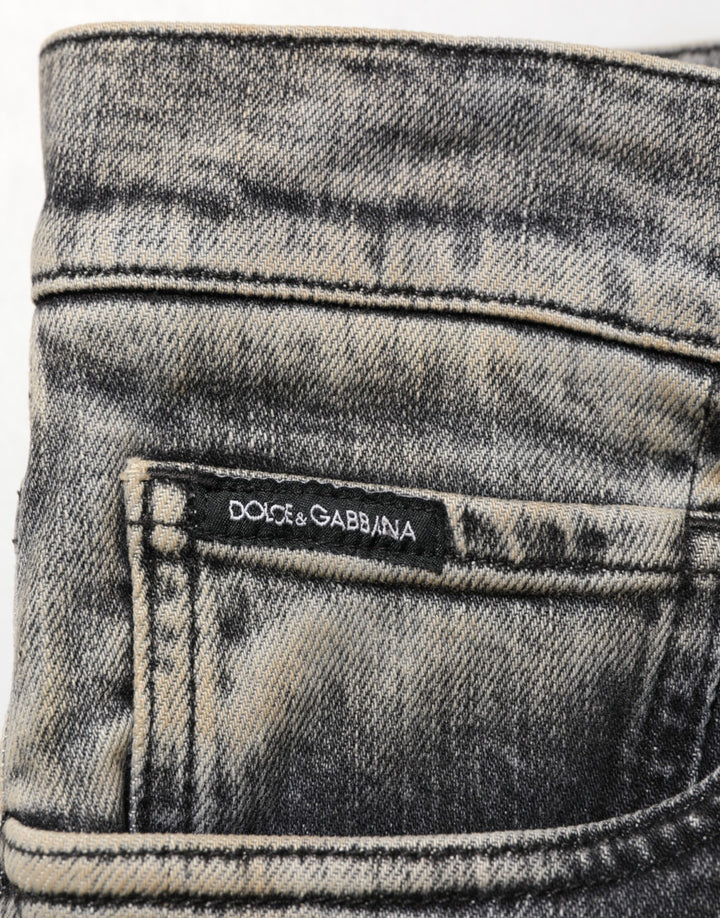Dolce & Gabbana Gray Cotton Stretch Slim Fit Men Denim Jeans