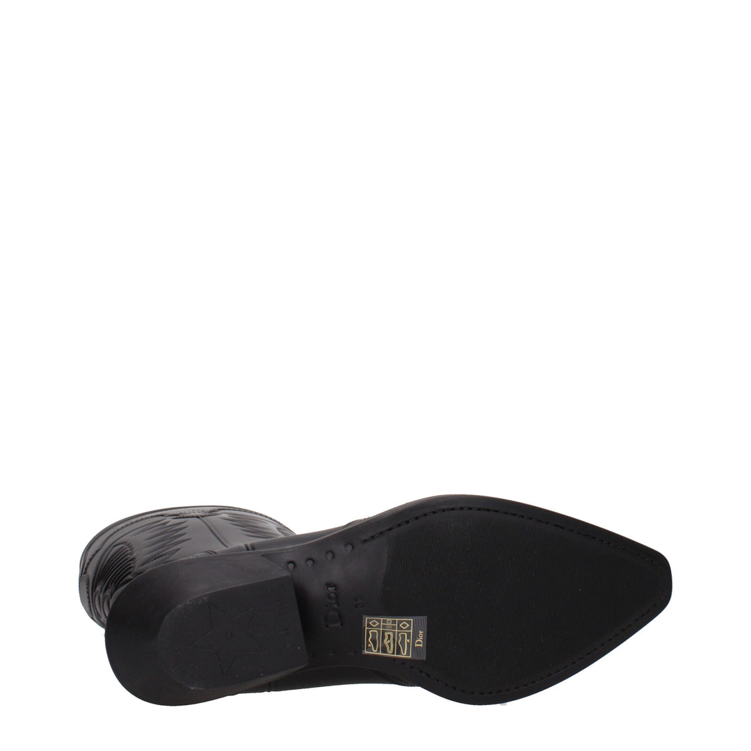 Christian Dior Black Leather Ankle Boots