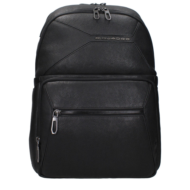 Piquadro Black Leather Backpacks