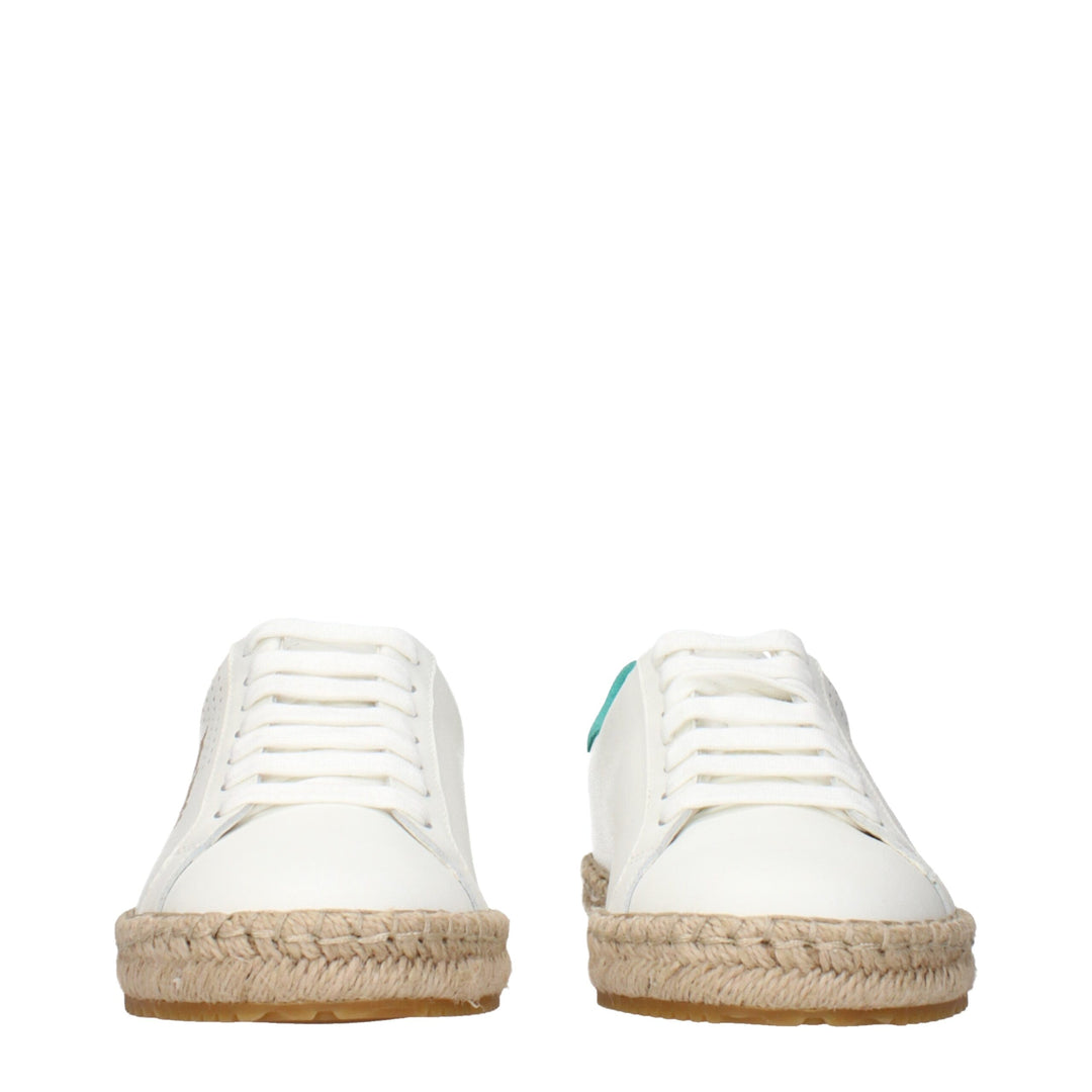 Palm Angels White Leather Low Tops