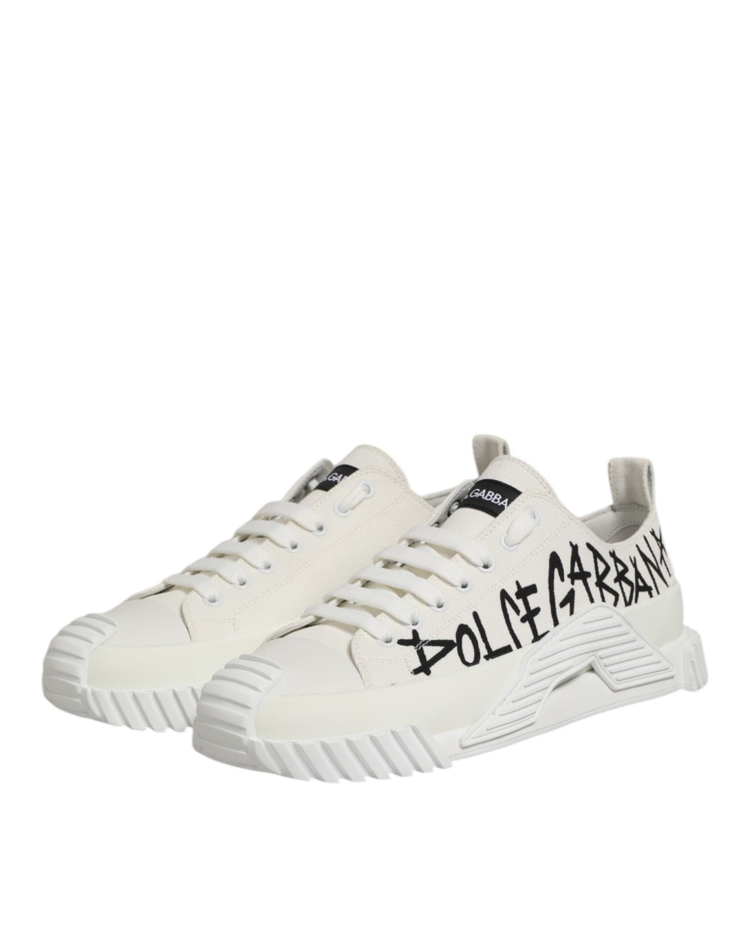 Dolce & Gabbana White Cotton NS1 Low Top Sneaker Shoes