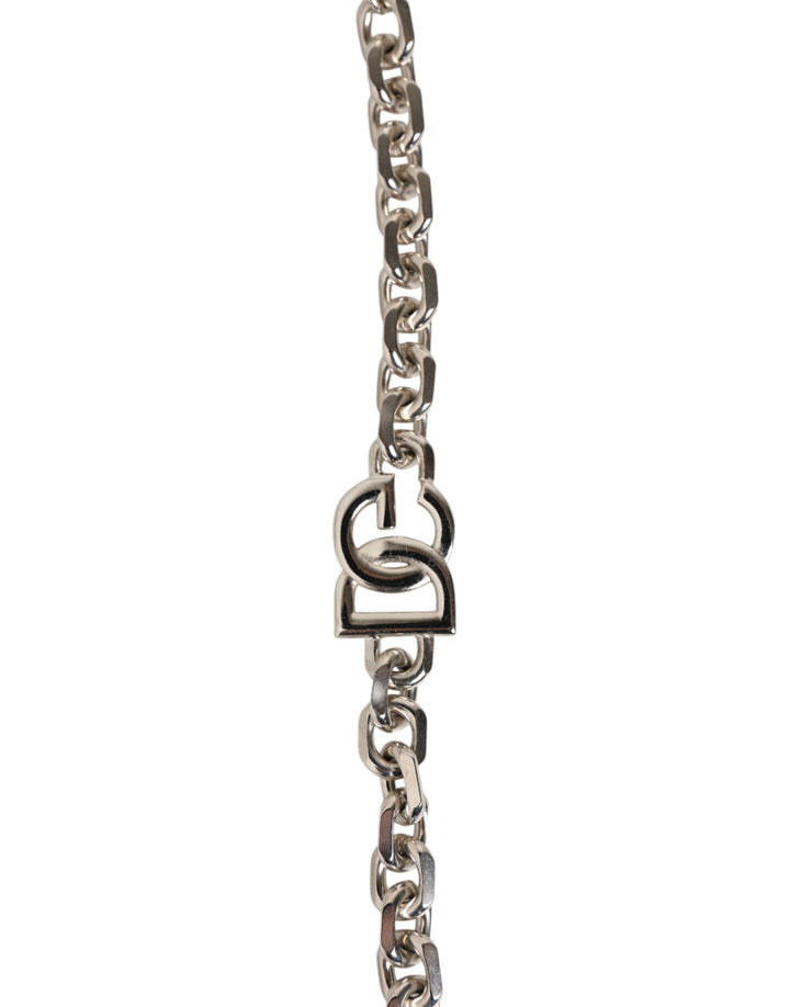 Dolce & Gabbana Black Leather Pearl Chain Bag Accessory Shoulder Strap