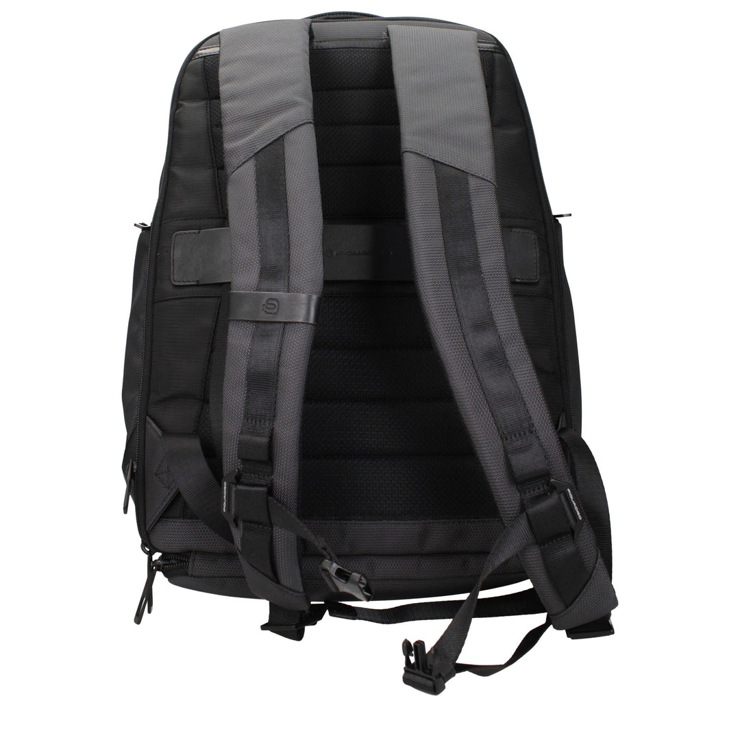 Piquadro Gray Fabric Backpacks
