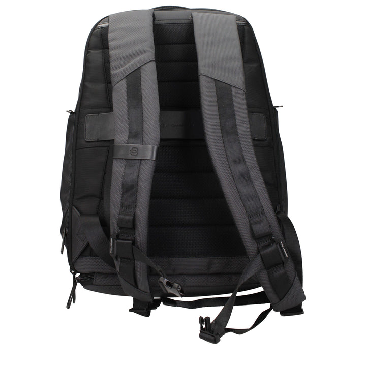 Piquadro Gray Fabric Backpacks