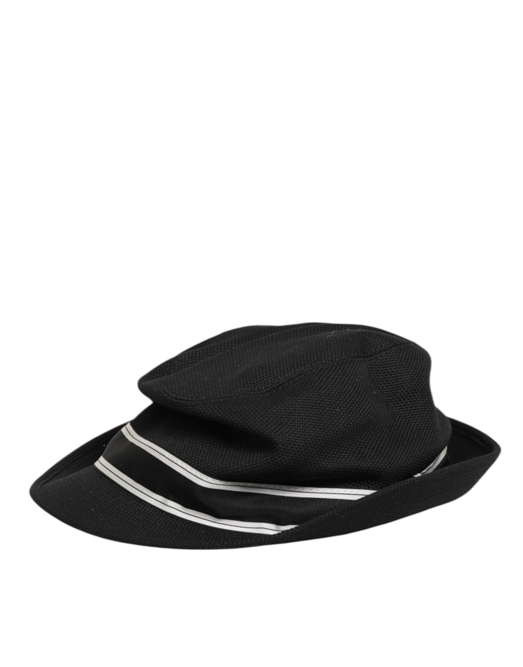 Dolce & Gabbana Black Cotton Polka Dot Lining Fedora Men Hat