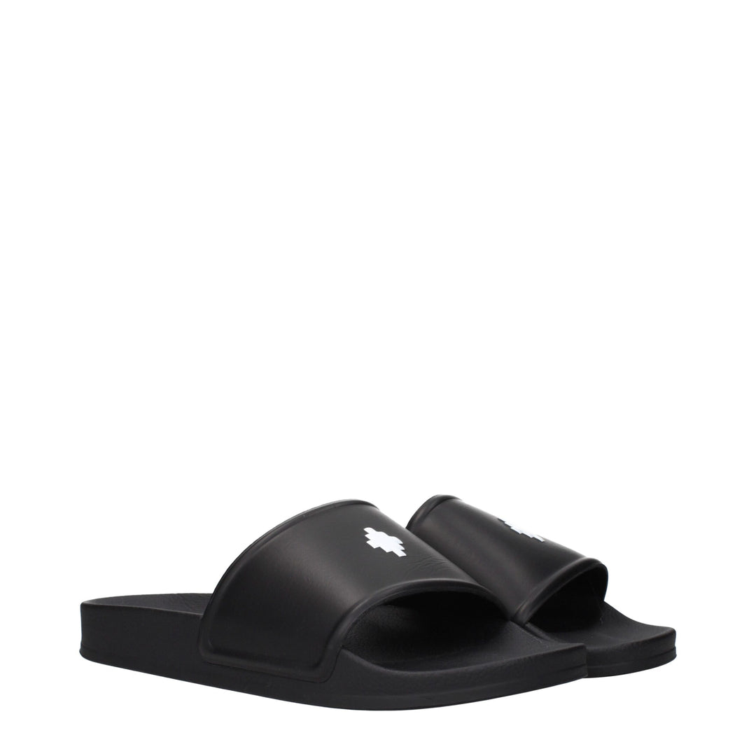 Marcelo Burlon Black Cotton Slippers Sandals