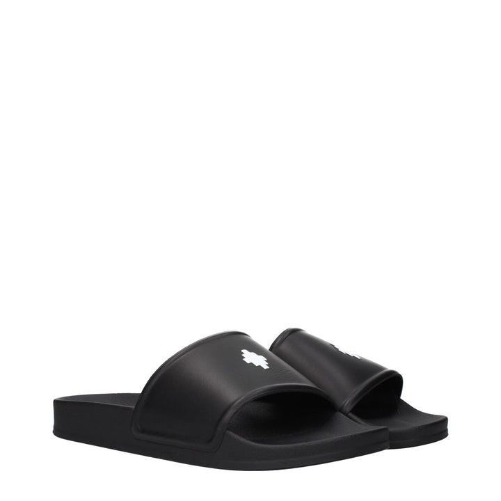 Marcelo Burlon Black Cotton Slippers Sandals