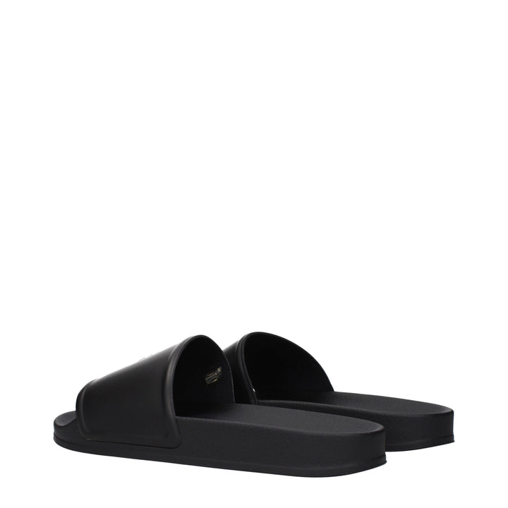 Marcelo Burlon Black Cotton Slippers Sandals