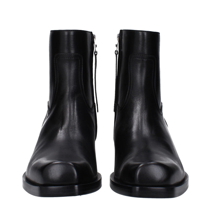 Versace Black Leather Ankle Boots