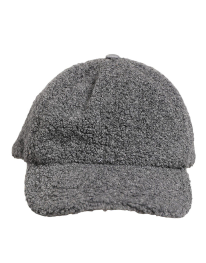 Dolce & Gabbana Gray Wool Fleece Rapper Men Baseball Capello Hat