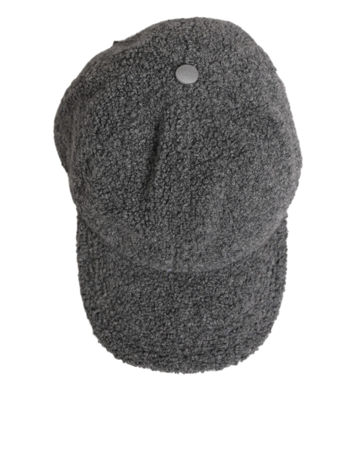 Dolce & Gabbana Gray Wool Fleece Rapper Men Baseball Capello Hat