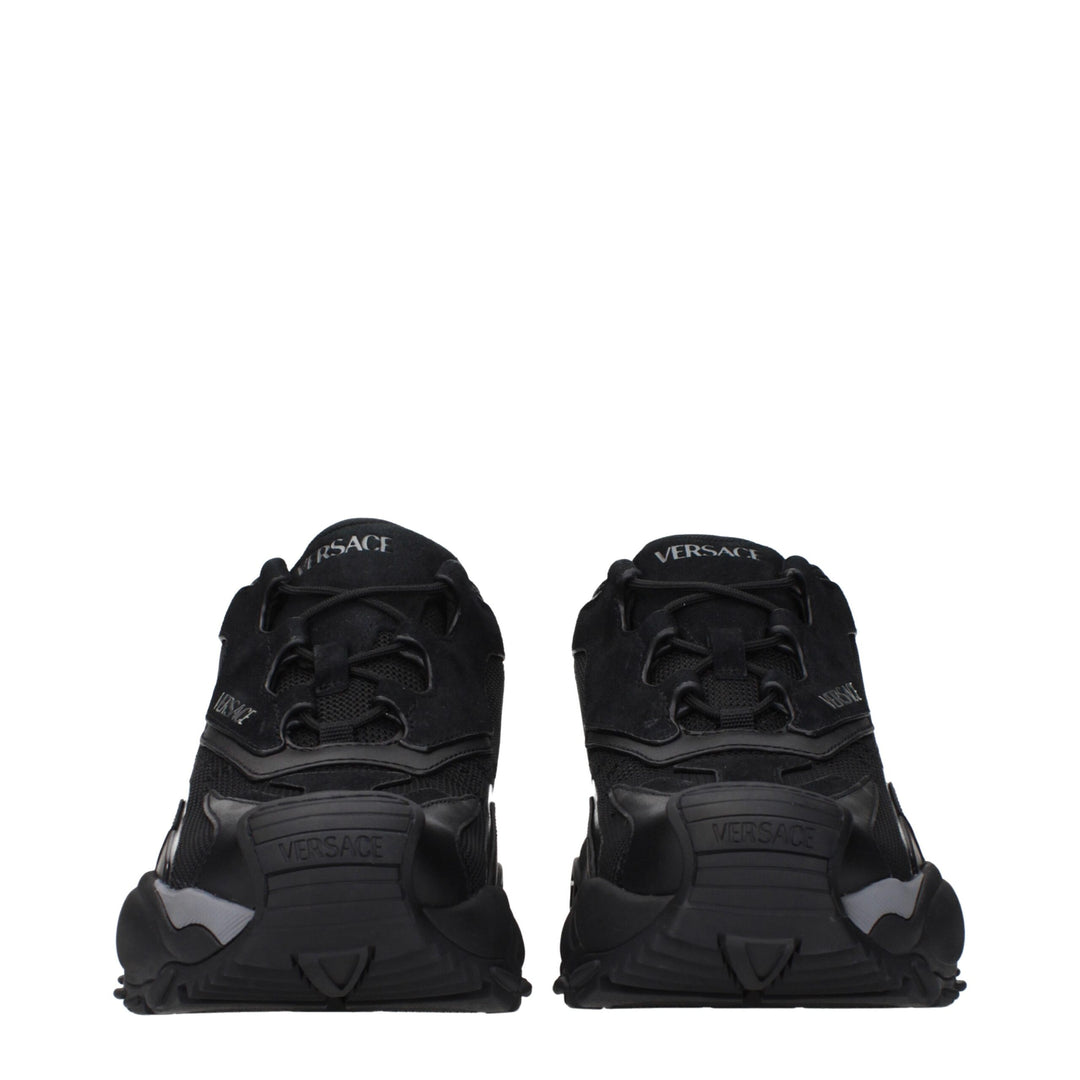 Versace Black Fabric Athletic Sneakers