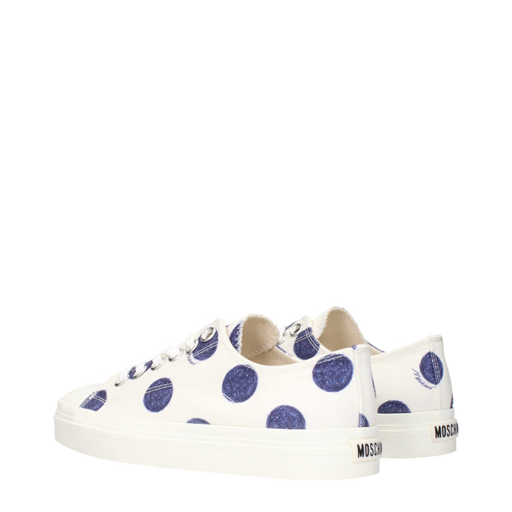 Moschino White Fabric Low Tops