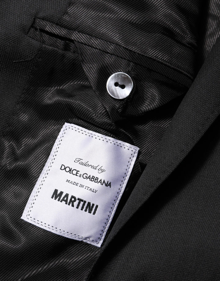 Dolce & Gabbana Dark Gray Single Breasted Men Coat MARTINI Blazer