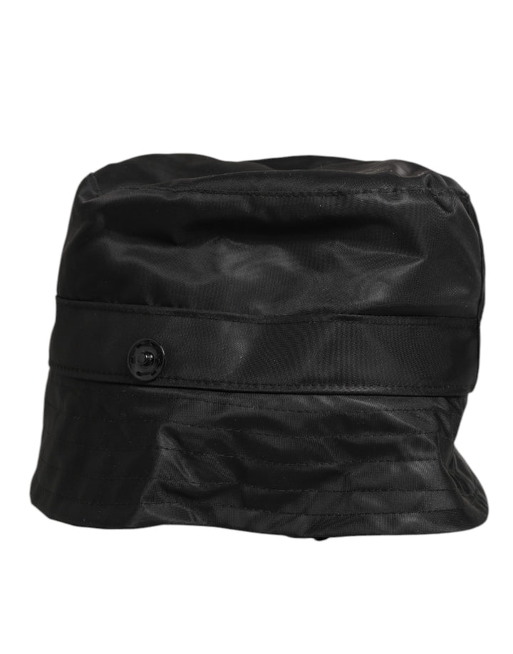 Dolce & Gabbana Black PVC Wide Brim Men Bucket Capello Hat