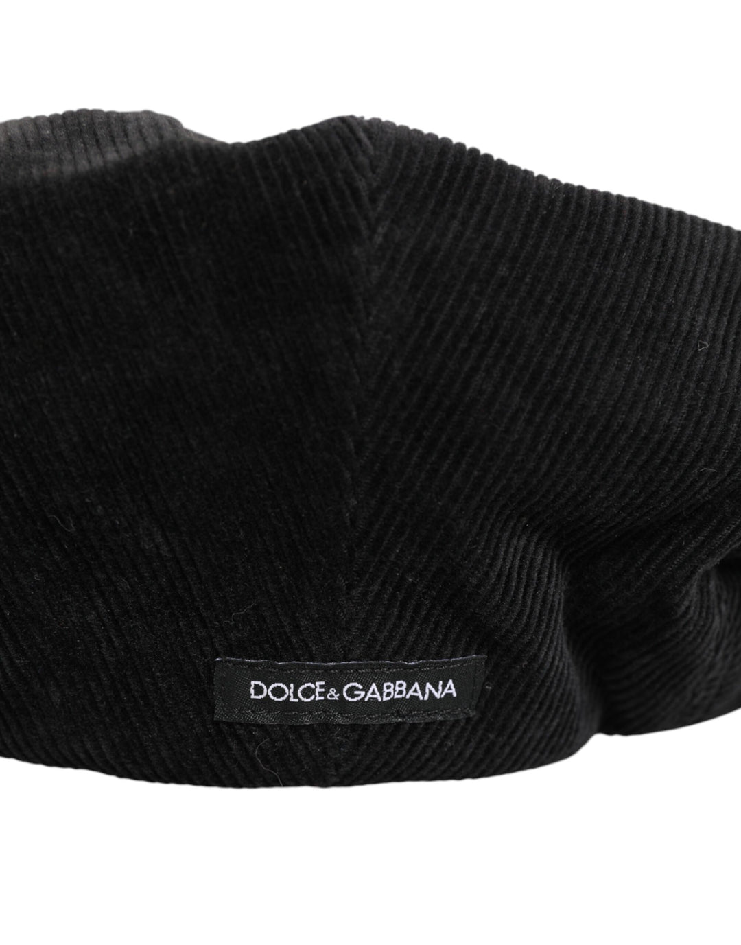 Dolce & Gabbana Black Cotton DG Logo Newsboy Cloth Capello Hat