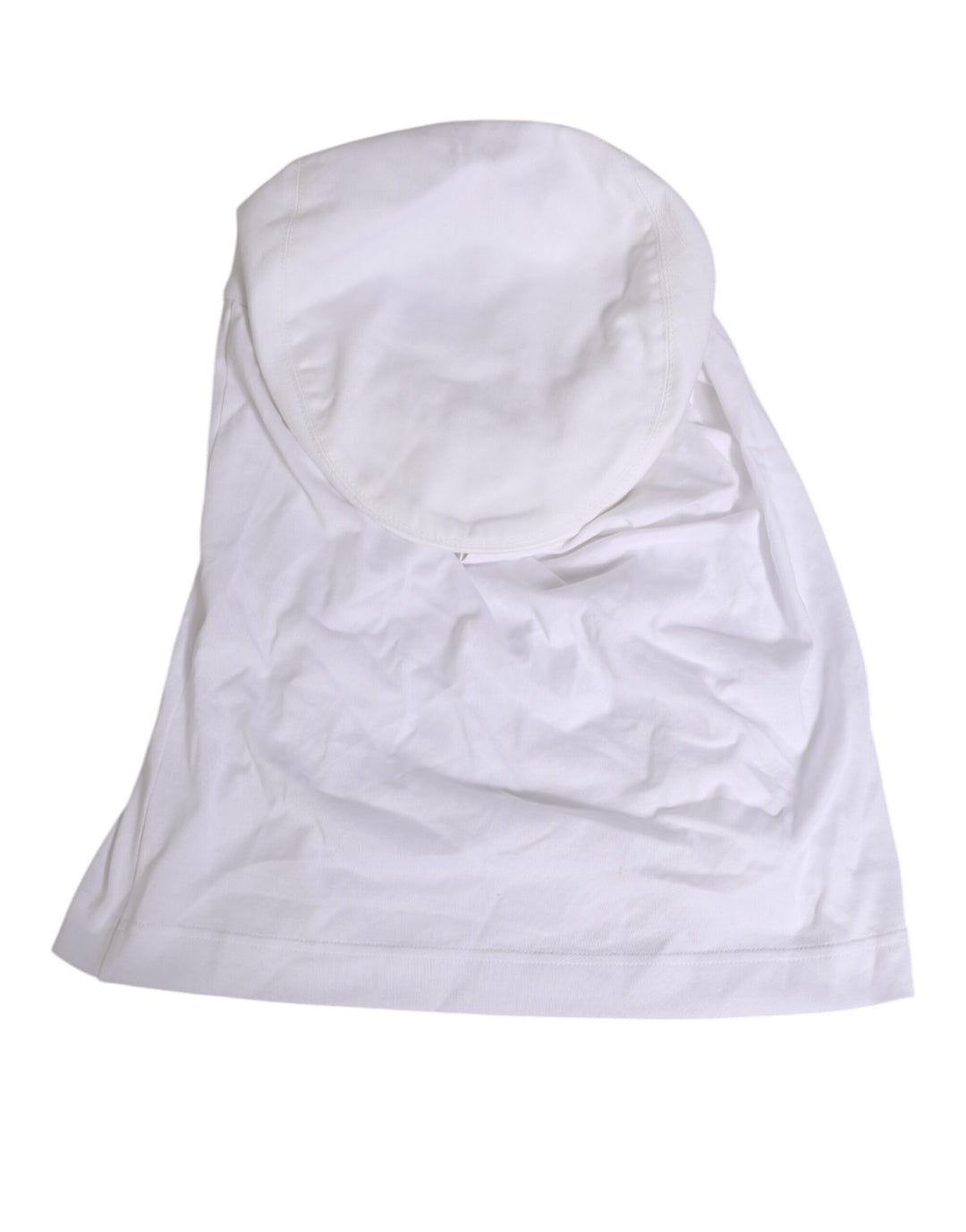 Dolce & Gabbana White Cotton DG Logo Plaque Baseball Balaclava Hat