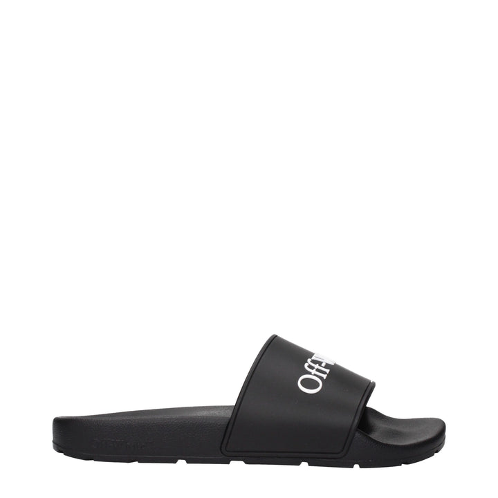 Off-White Black Cotton Slippers Sandals