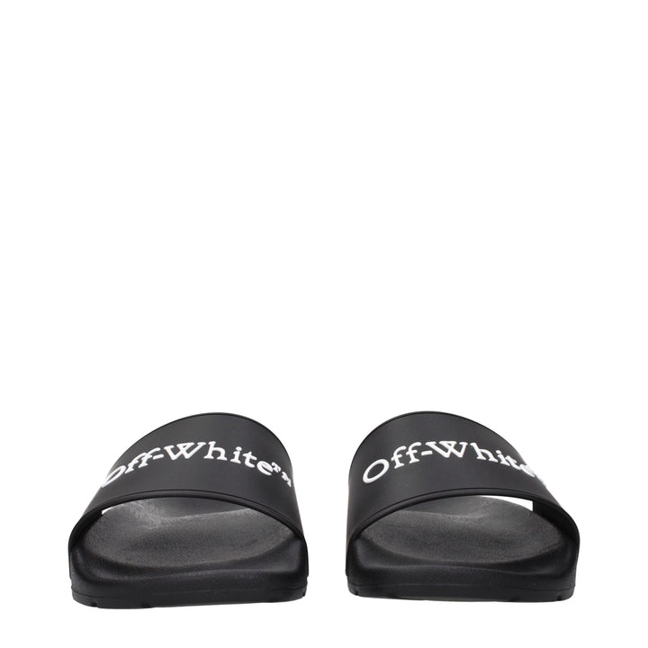 Off-White Black Cotton Slippers Sandals