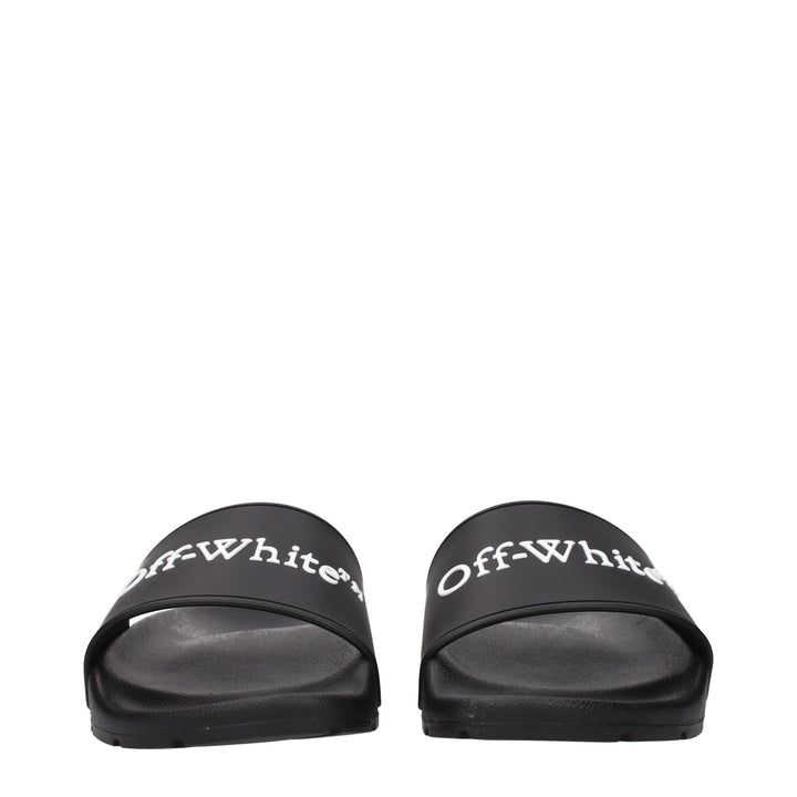 Off-White Black Cotton Slippers Sandals