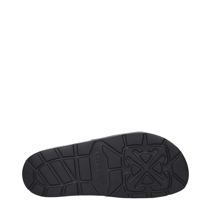 Off-White Black Cotton Slippers Sandals