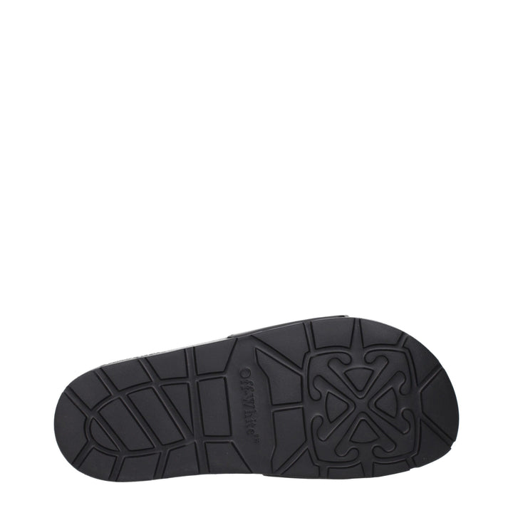 Off-White Black Cotton Slippers Sandals