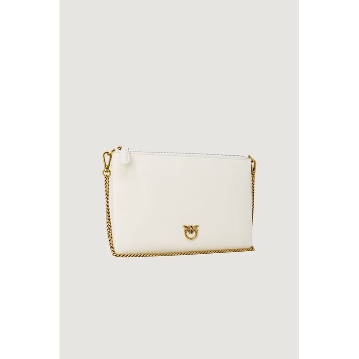 PINKO Cream Leather Clutch Bag