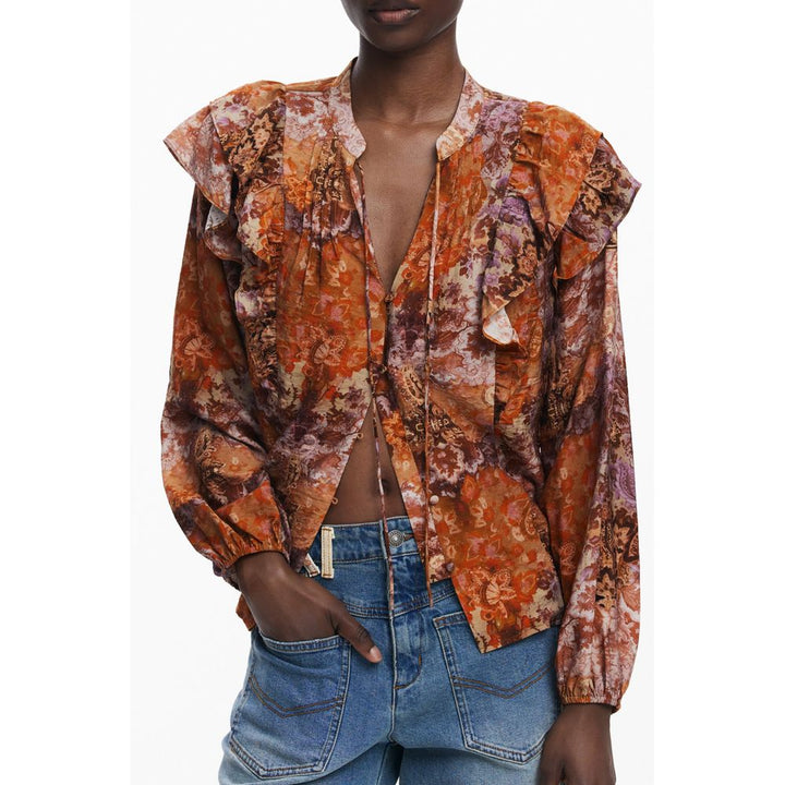 Desigual Orange Viscose Shirt