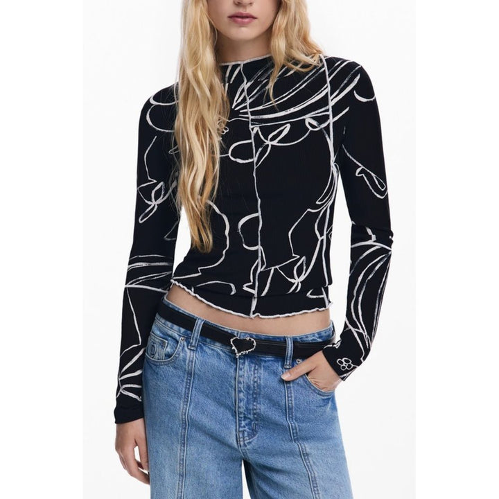 Desigual Black Elastane T-Shirt