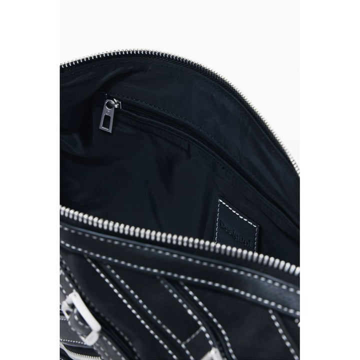 Desigual Nero Poliuretano Women Shoulder Bag