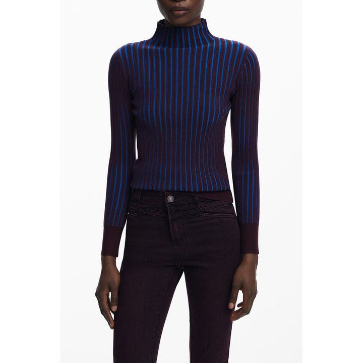 Desigual Brown Polyester Sweater