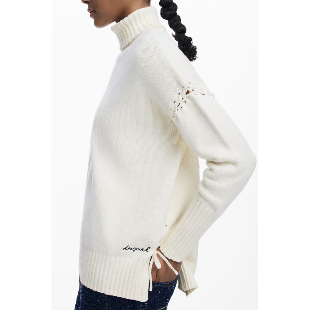 Desigual White Cotton Sweater