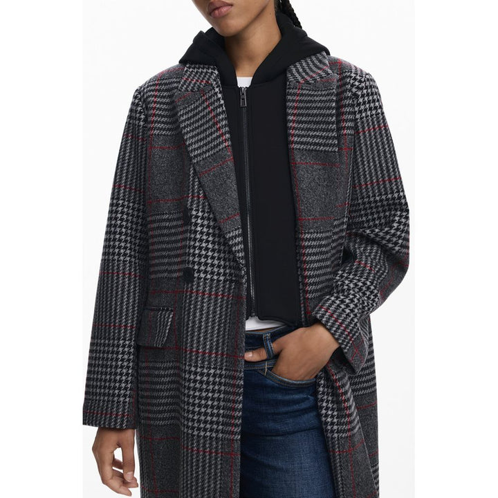 Desigual Gray Wool Jackets & Coat