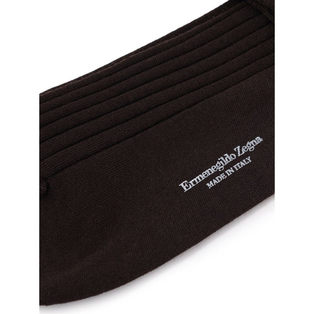 ZEGNA Brown Wool Sock