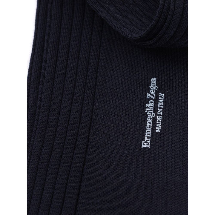 ZEGNA Navy Blue Wool Sock