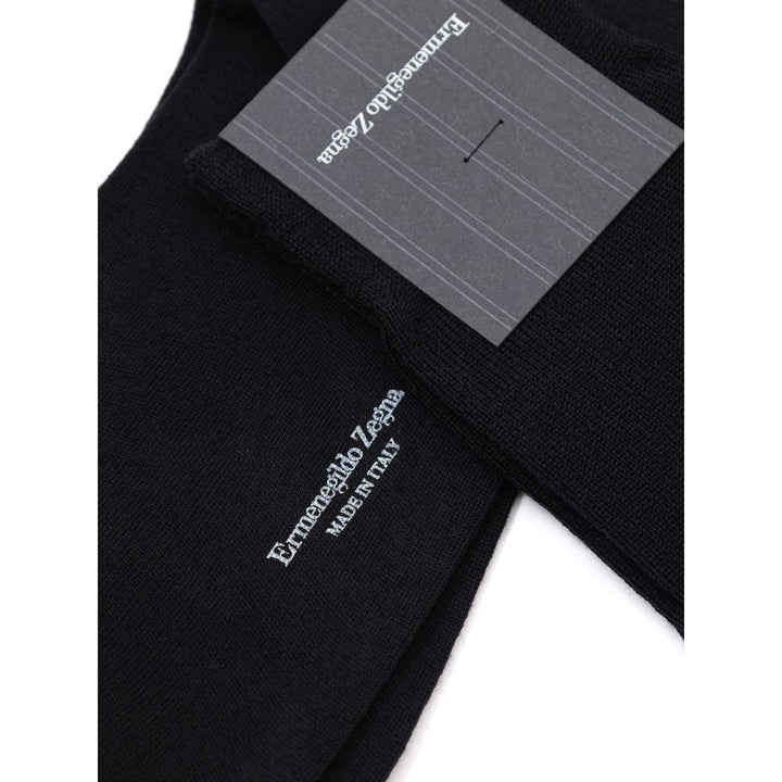 ZEGNA Black Wool Sock