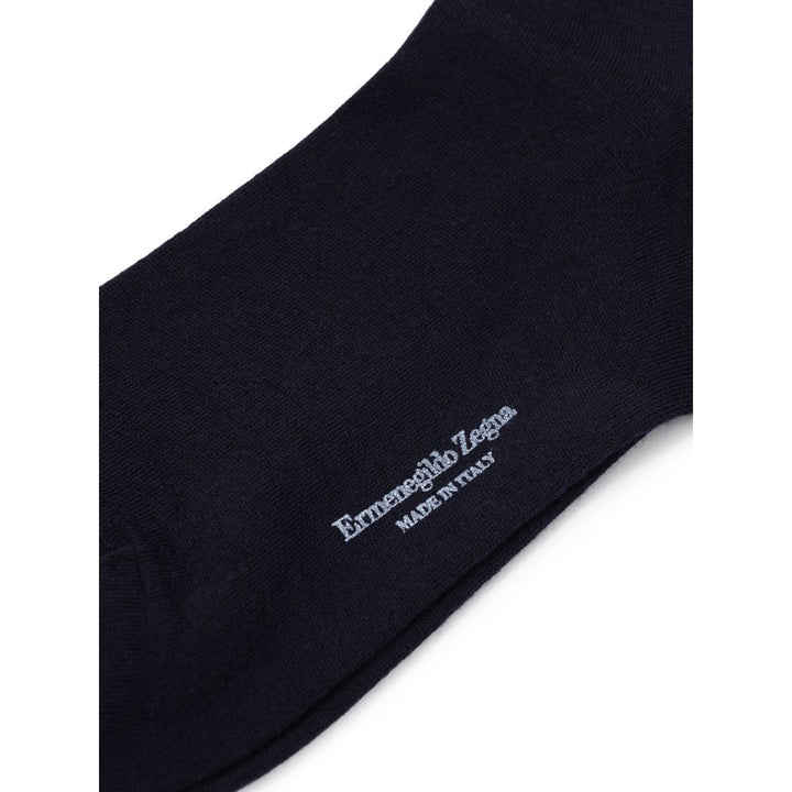 ZEGNA Navy Blue Wool Sock