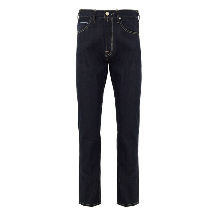 Jacob Cohen Blue Polyester Tapered Jean