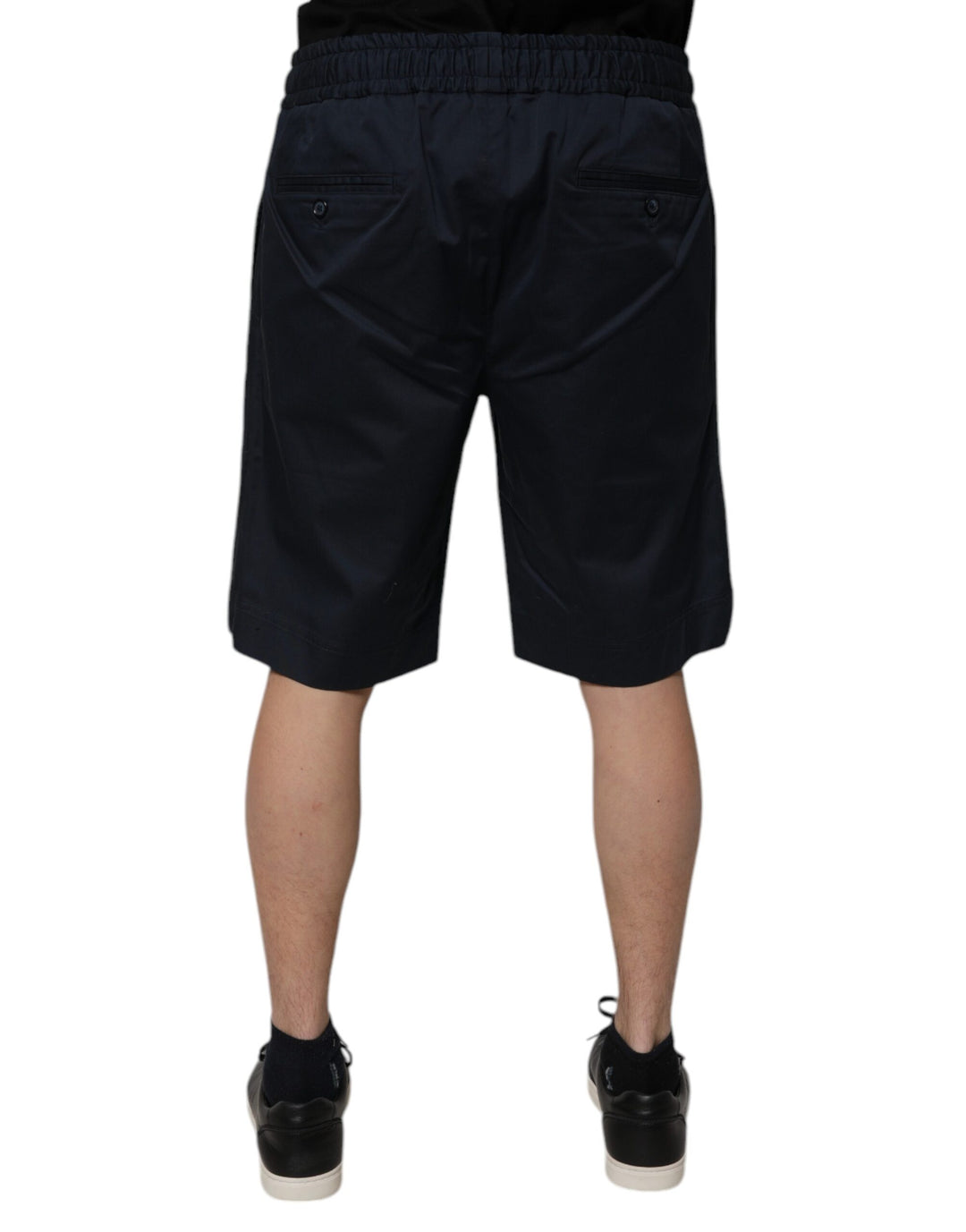 Dolce & Gabbana Navy Blue Cotton Stretch Men Bermuda Shorts