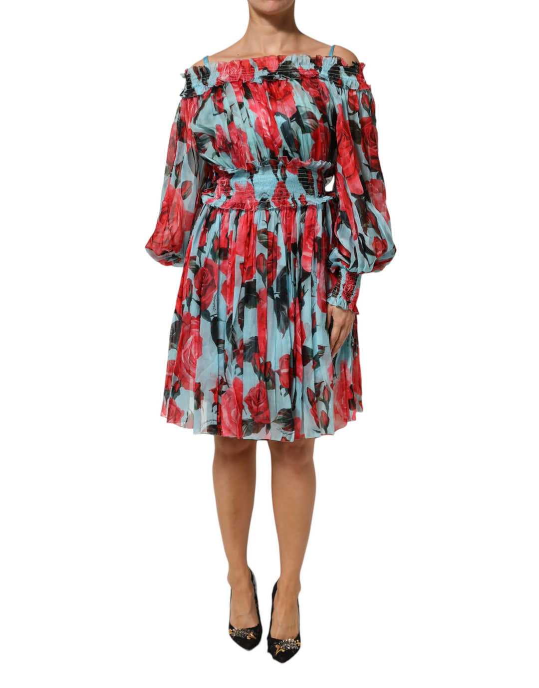Dolce & Gabbana Multicolor Romantic Floral Silk Chiffon Dress Dolce & Gabbana Multicolor Romantic Floral Silk Chiffon Dress