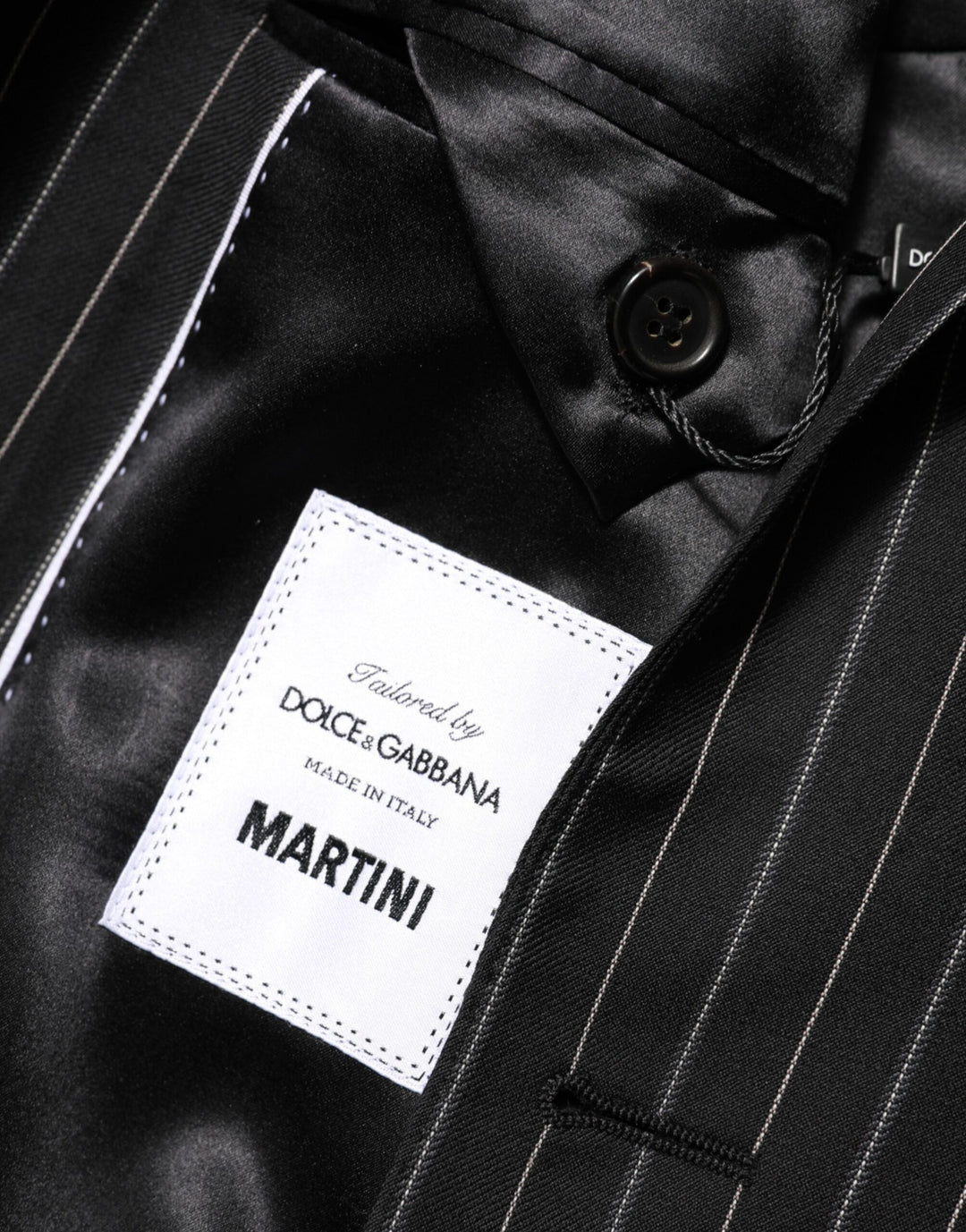 Dolce & Gabbana Dark Gray Stripes MARTINI 1 Button Suit Blazer