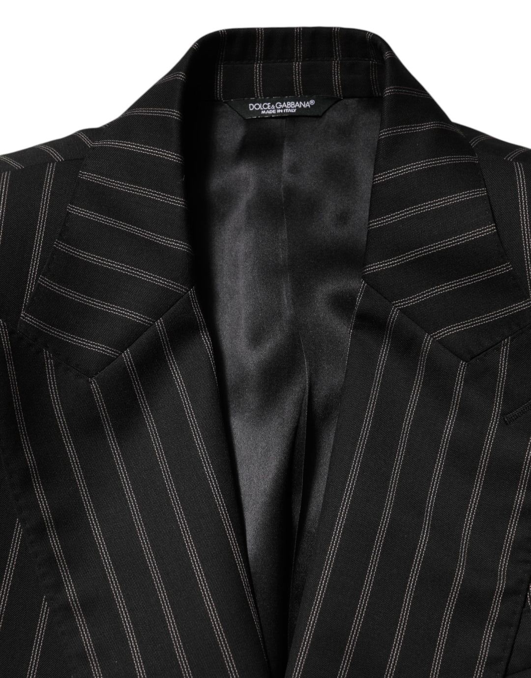Dolce & Gabbana Black Stripes SICILIA 1 Button Suit Blazer