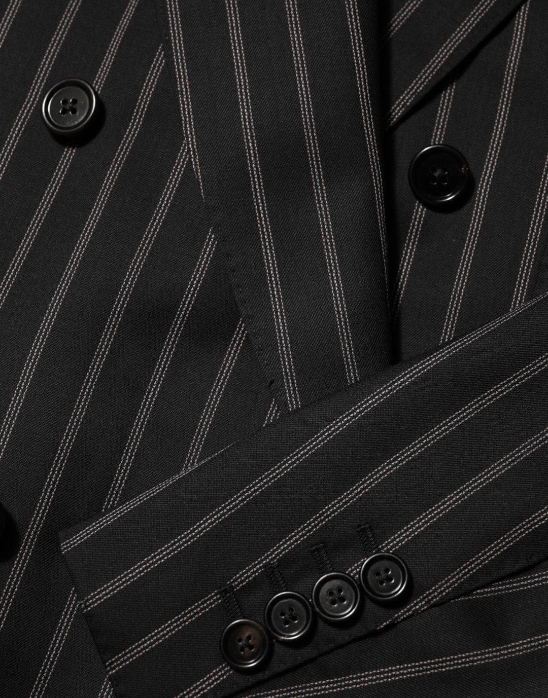Dolce & Gabbana Black Stripes SICILIA 1 Button Suit Blazer