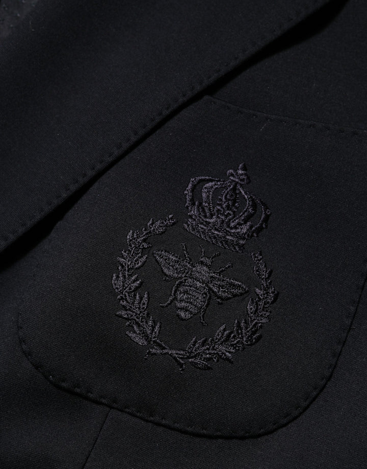 Dolce & Gabbana Black Viscose 2 Buttons Suit Jacket Blazer