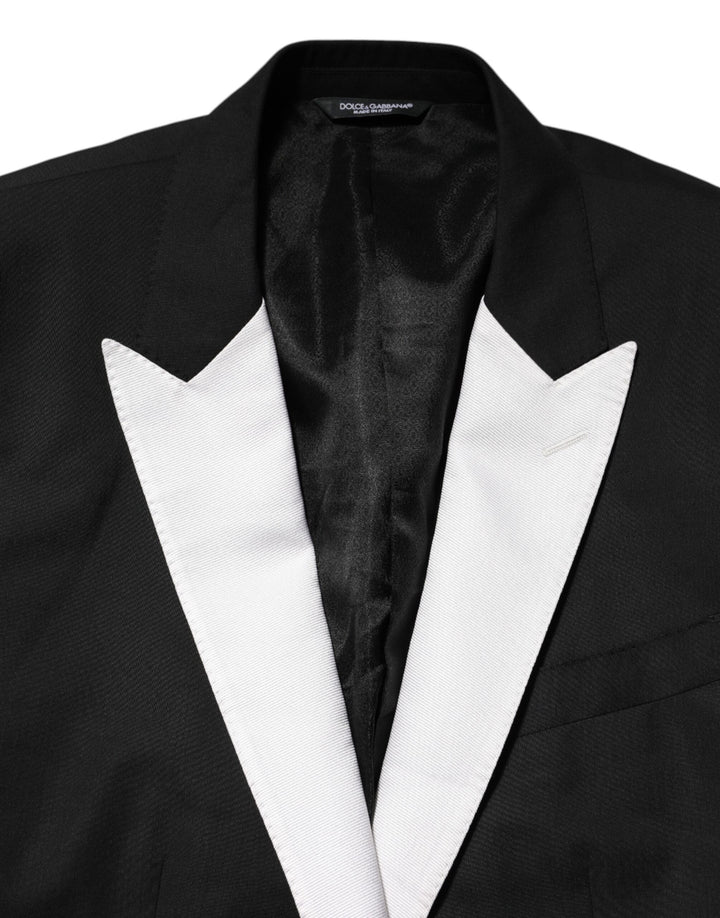 Dolce & Gabbana Black White MARTINI 1 Button Men Suit Blazer
