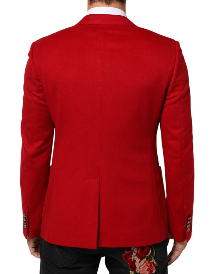 Dolce & Gabbana Red Cashmere 2 Buttons Suit Jacket Blazer