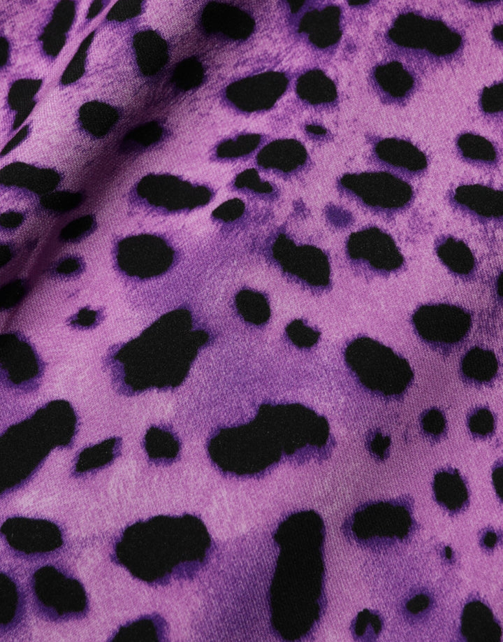 Dolce & Gabbana Violet Leopard Sheath Bodycon Mini Dress