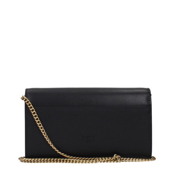 PINKO Black Leather Clutch Bags